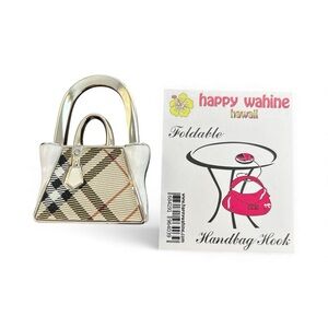 Beige and Silver Handbag Hook